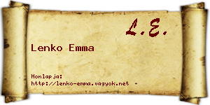 Lenko Emma névjegykártya